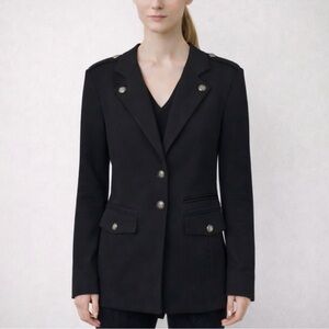 Armani Exchange Navy Military Blazer Gold Button Tailored Jacket | XS
